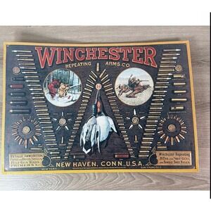 Vintage Winchester Repeating Arms Co Tin‎ Sign 1890 Reproduction 1991 Olin Corp